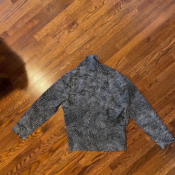 Milano Tiny Black/White Polka Dot Wrap Blouse - Size XL - Picture 9 of 9